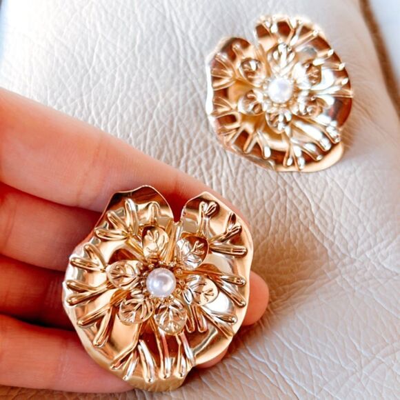 boho flower earrings A319 - Picture 3 of 4